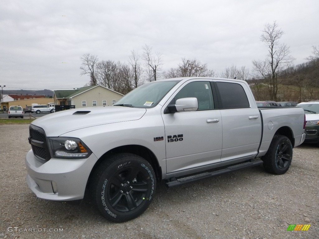 2018 1500 Sport Crew Cab 4x4 - Bright Silver Metallic / Black photo #1