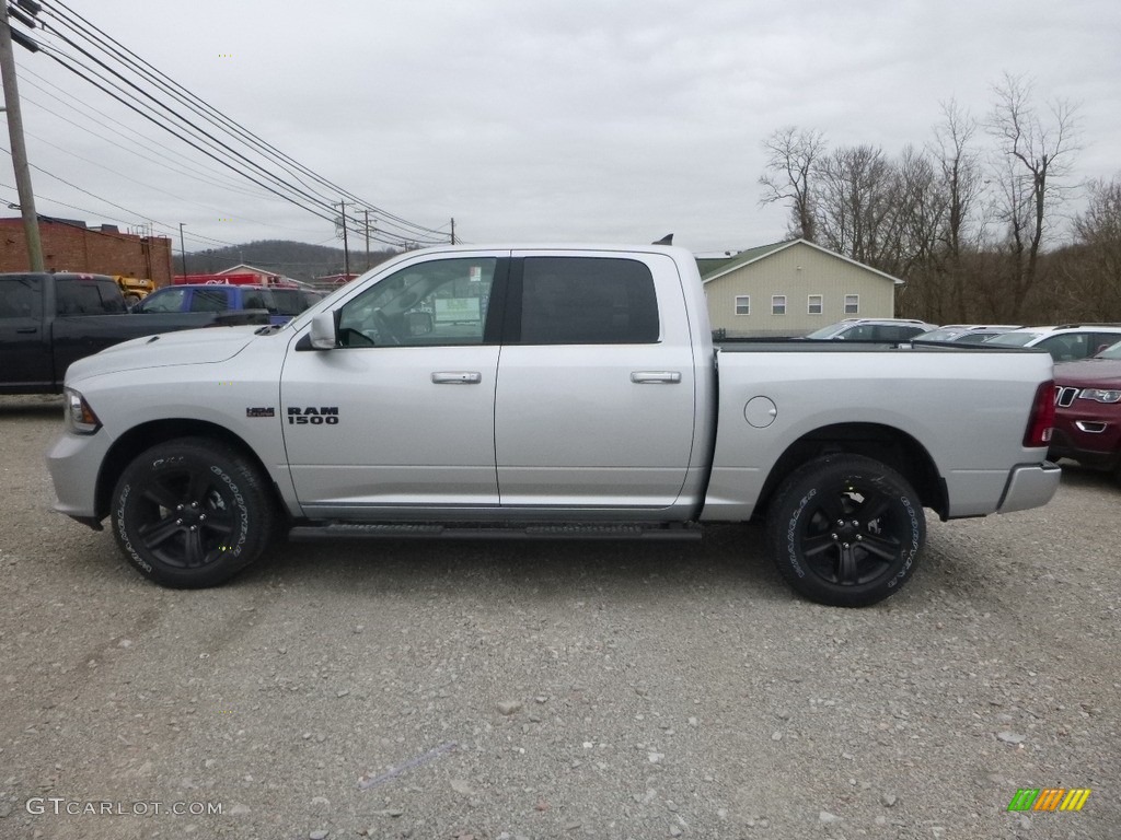 2018 1500 Sport Crew Cab 4x4 - Bright Silver Metallic / Black photo #2