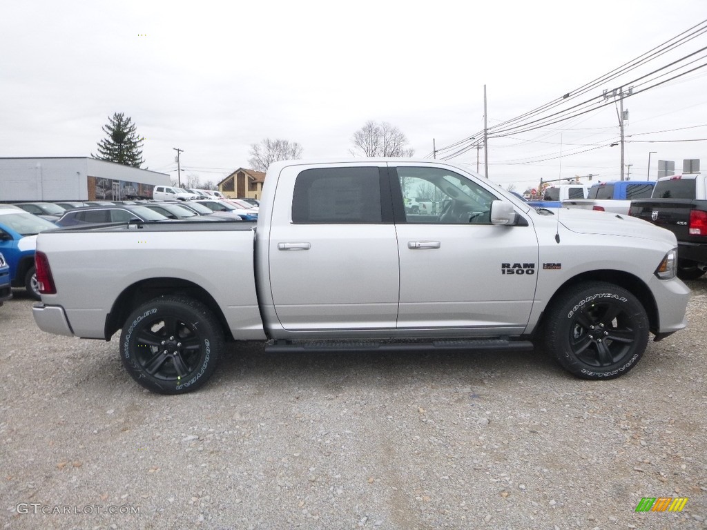 2018 1500 Sport Crew Cab 4x4 - Bright Silver Metallic / Black photo #6