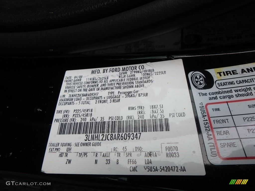 2010 MKZ AWD - Tuxedo Black Metallic / Dark Charcoal photo #2