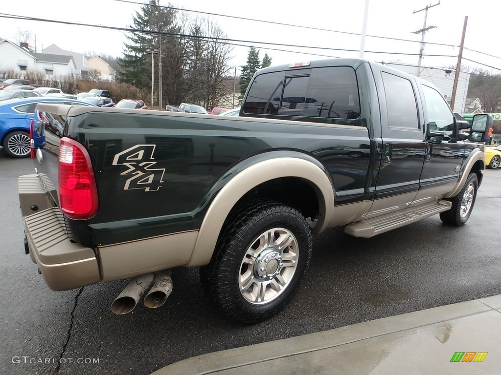 2012 F250 Super Duty King Ranch Crew Cab 4x4 - Green Gem Metallic / Adobe photo #5