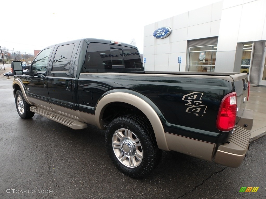 2012 F250 Super Duty King Ranch Crew Cab 4x4 - Green Gem Metallic / Adobe photo #7