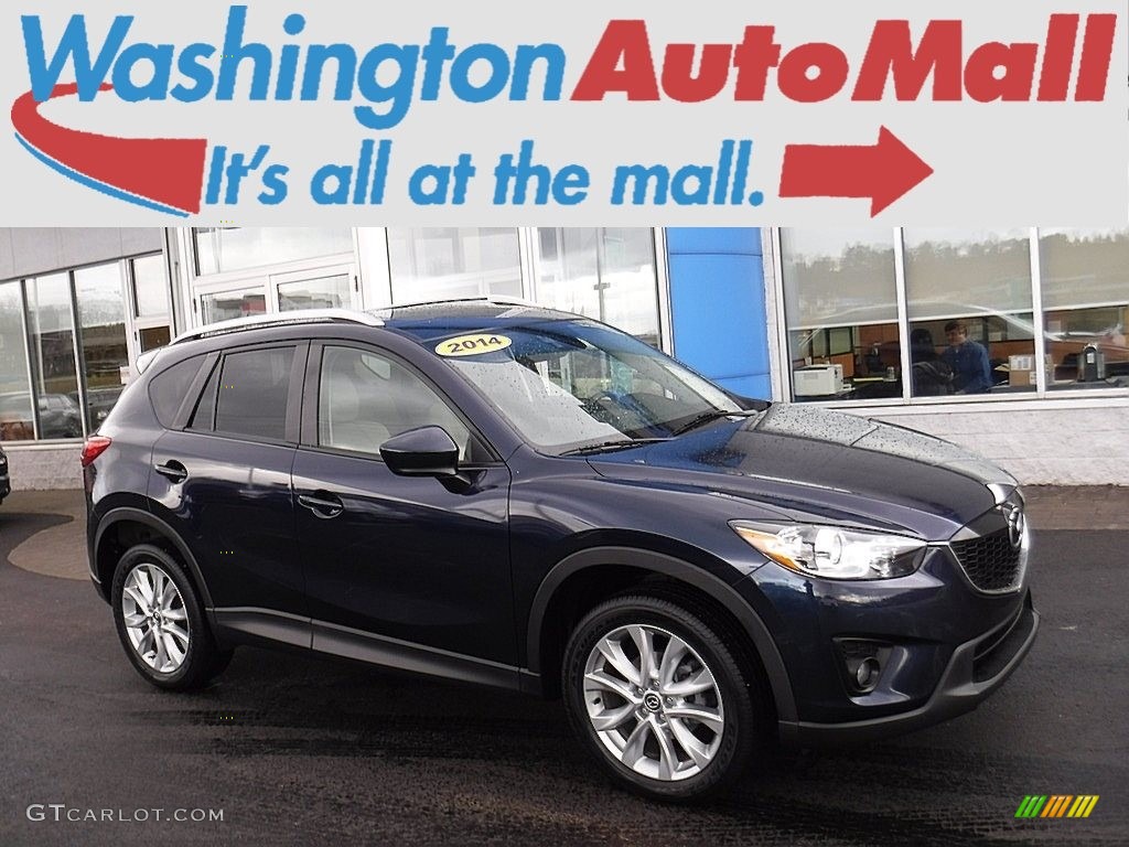 2014 CX-5 Grand Touring AWD - Stormy Blue Mica / Sand photo #1