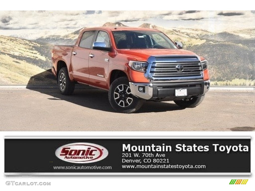 2018 Tundra Limited CrewMax 4x4 - Inferno Orange / Black photo #1