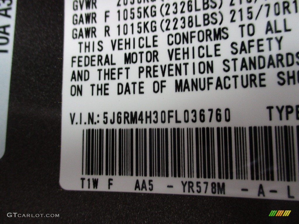 2015 CR-V LX AWD - Urban Titanium Metallic / Black photo #19