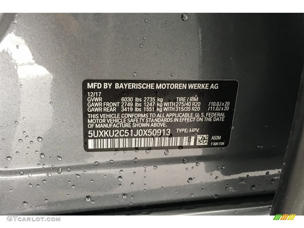 2018 X6 Color Code A52 for Space Gray Metallic Photo #125903312