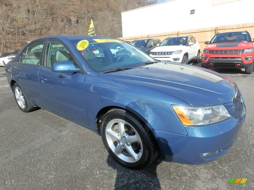 2008 Sonata SE V6 - Deepwater Blue / Gray photo #7