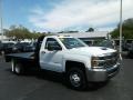Summit White - Silverado 3500HD Work Truck Regular Cab 4x4 Stake Truck Photo No. 7