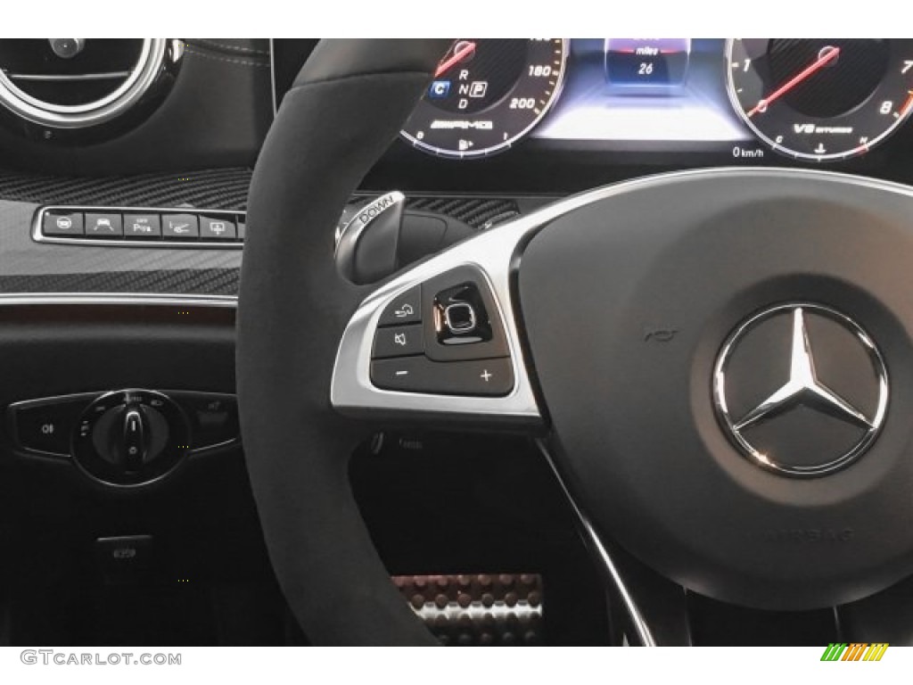 2018 Mercedes-Benz E AMG 63 S 4Matic Black Steering Wheel Photo #125919705