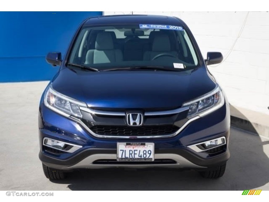 2015 CR-V EX - Obsidian Blue Pearl / Gray photo #7