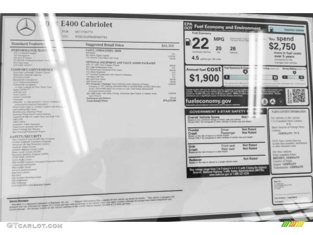 2018 E 400 Convertible - Black / Black photo #10