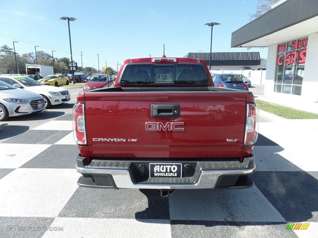 2018 Canyon SLT Crew Cab - Cardinal Red / Cocoa/­Dune photo #4