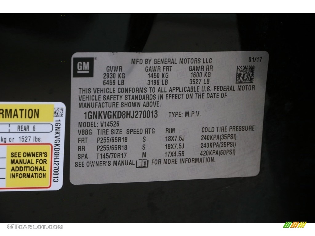 2017 Traverse LT AWD - Mosaic Black Metallic / Ebony photo #17