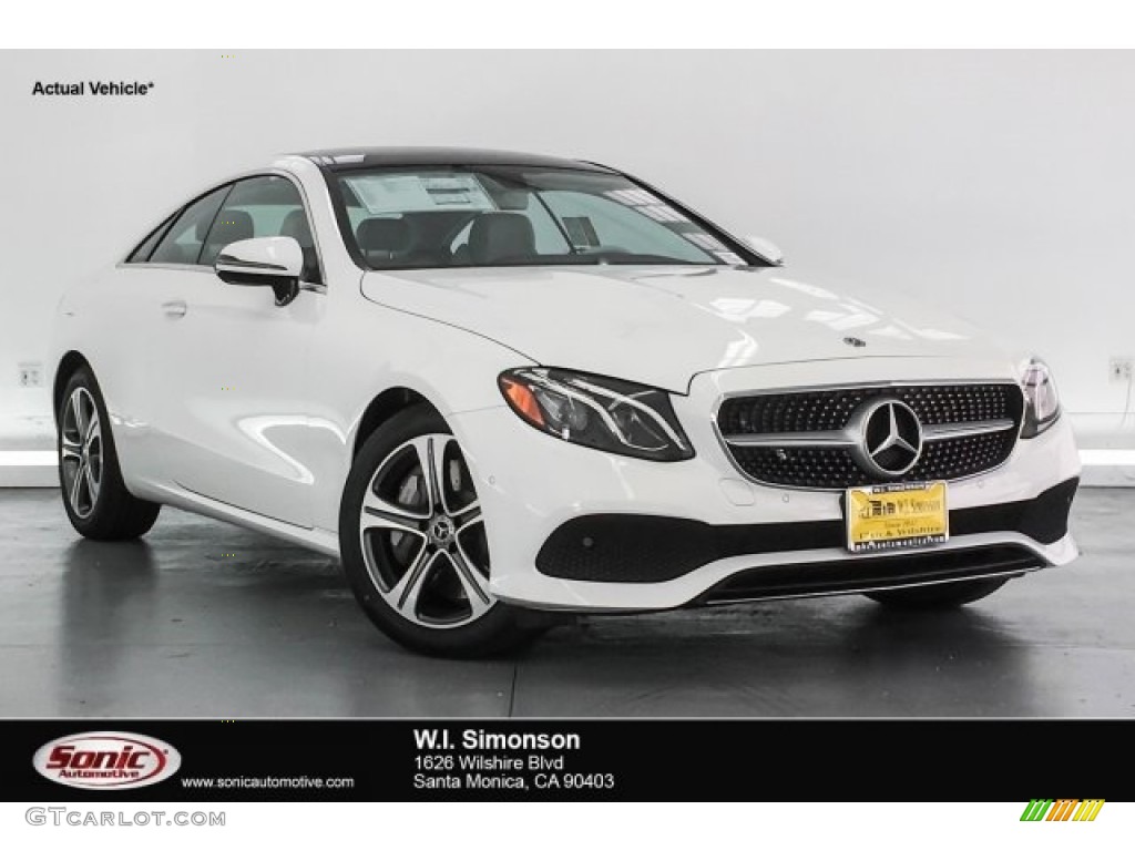 2018 E 400 Coupe - Polar White / Macchiato Beige/Yacht Blue photo #1
