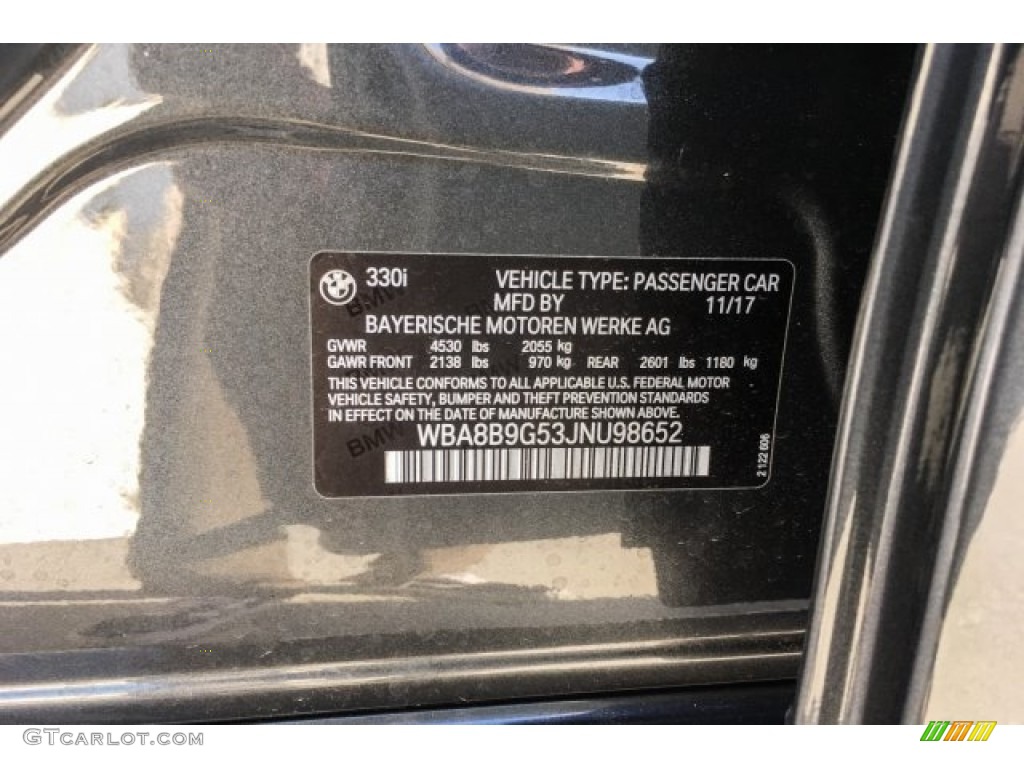 2018 3 Series 330i Sedan - Mineral Grey Metallic / Black photo #11
