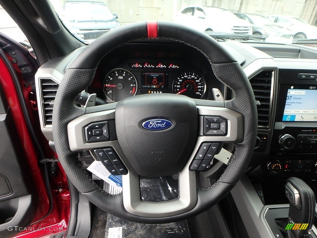 2018 Ford F150 SVT Raptor SuperCrew 4x4 Raptor Black Steering Wheel Photo #125954292