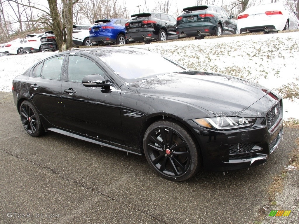 2018 XE 35t R-Sport AWD - Santorini Black Metallic / Ebony/Pimento photo #1