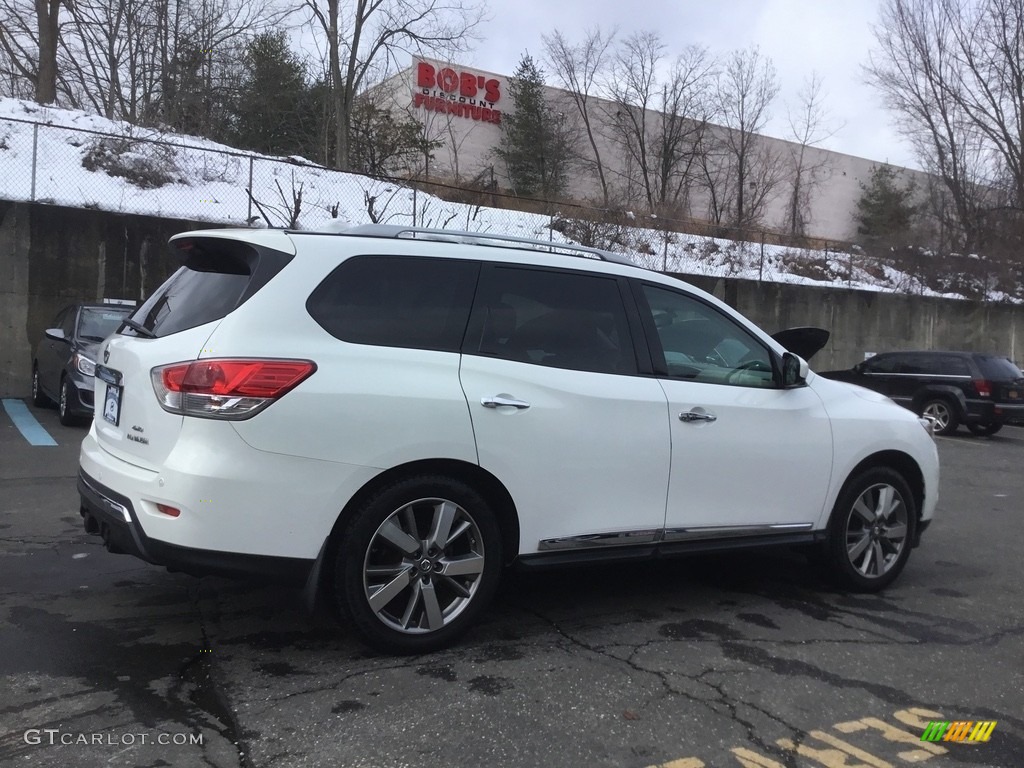 2013 Pathfinder Platinum 4x4 - Moonlight White / Almond photo #4
