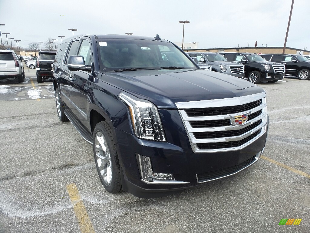 Dark Adriatic Blue Metallic 2018 Cadillac Escalade ESV Luxury 4WD Exterior Photo #125961827