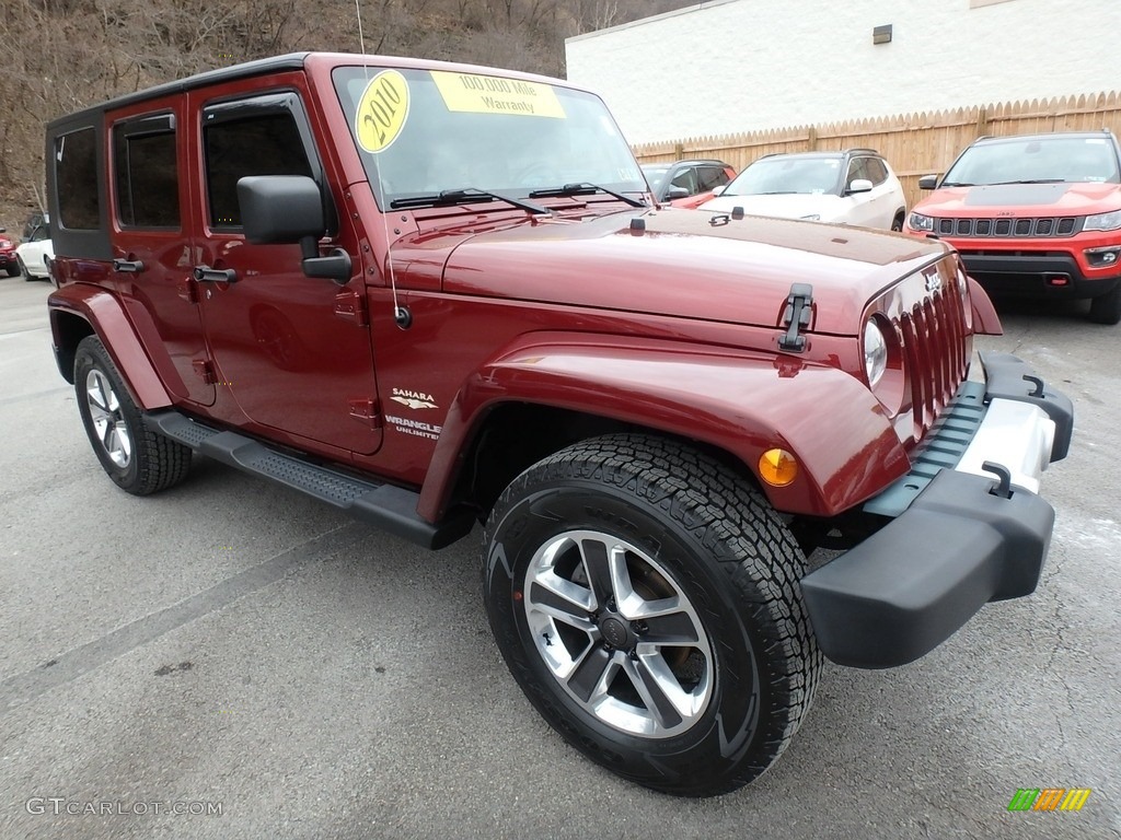 2010 Wrangler Unlimited Sahara 4x4 - Red Rock Crystal Pearl / Dark Slate Gray/Medium Slate Gray photo #8