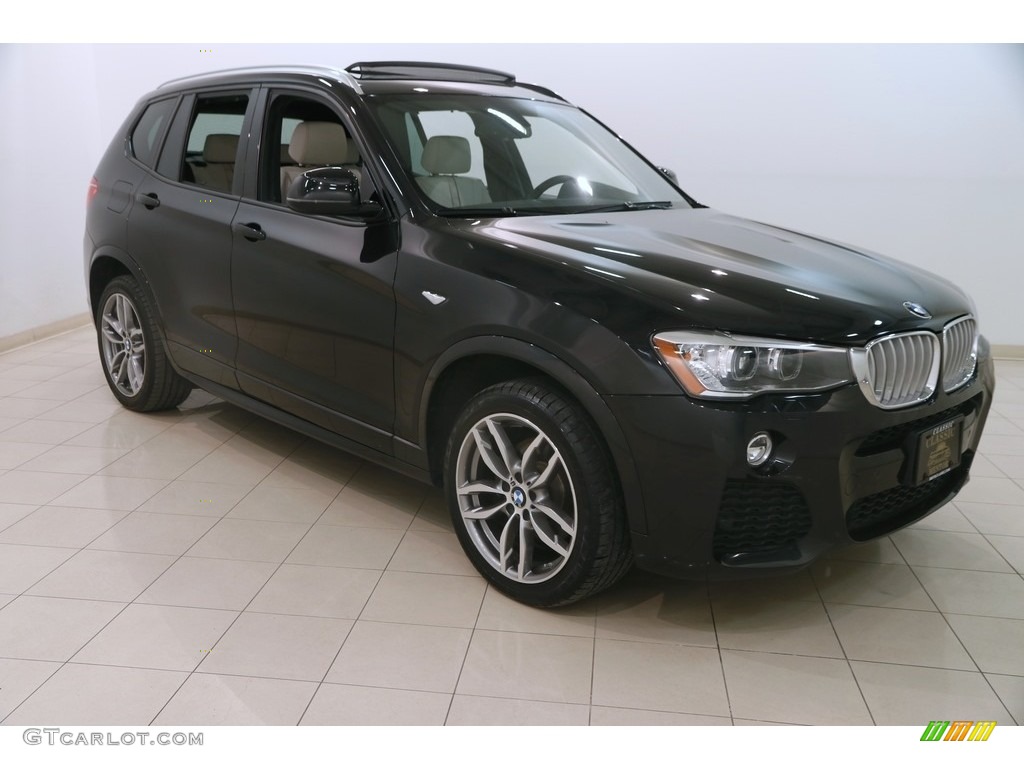 2016 X3 xDrive28i - Black Sapphire Metallic / Ivory White photo #1