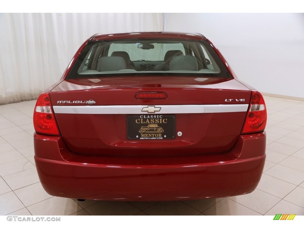 2007 Malibu LT Sedan - Sport Red Metallic / Titanium Gray photo #14