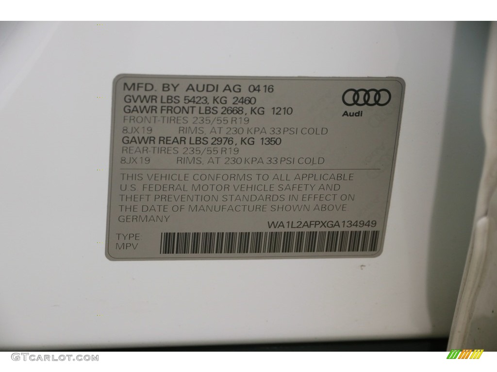 2016 Q5 2.0 TFSI Premium Plus quattro - Ibis White / Black photo #23