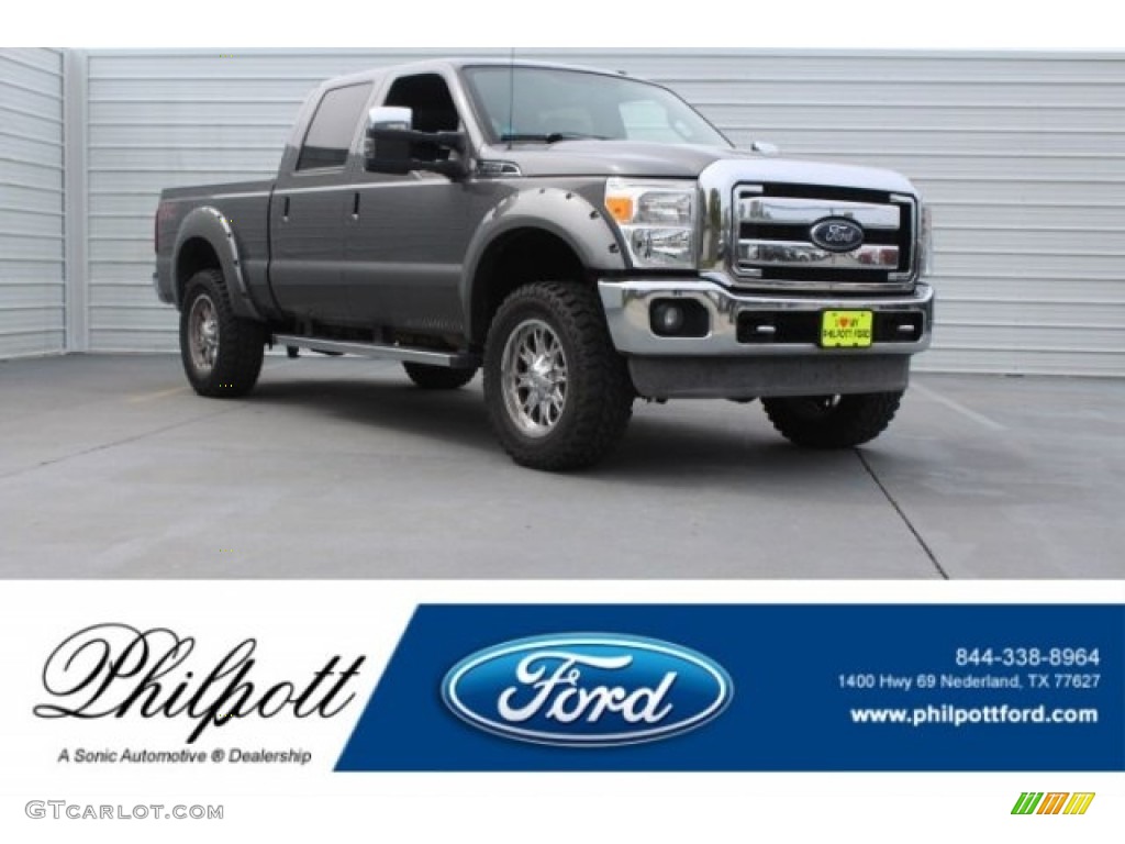 2012 F250 Super Duty Lariat Crew Cab 4x4 - Sterling Grey Metallic / Black photo #1