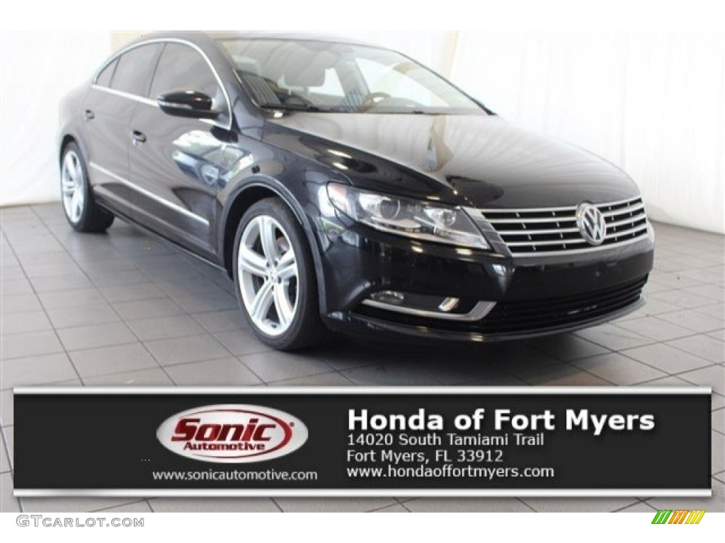 2013 CC Sport Plus - Deep Black Metallic / Desert Beige/Black photo #1