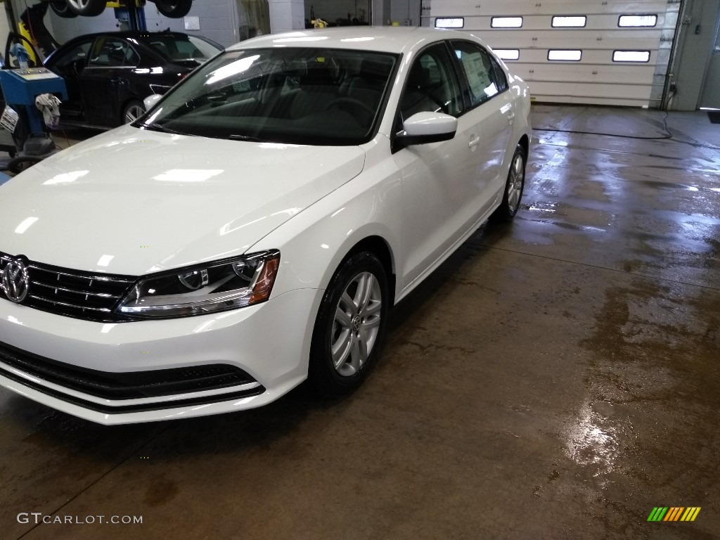 2018 Jetta S - Pure White / Black/Palladium Gray photo #1
