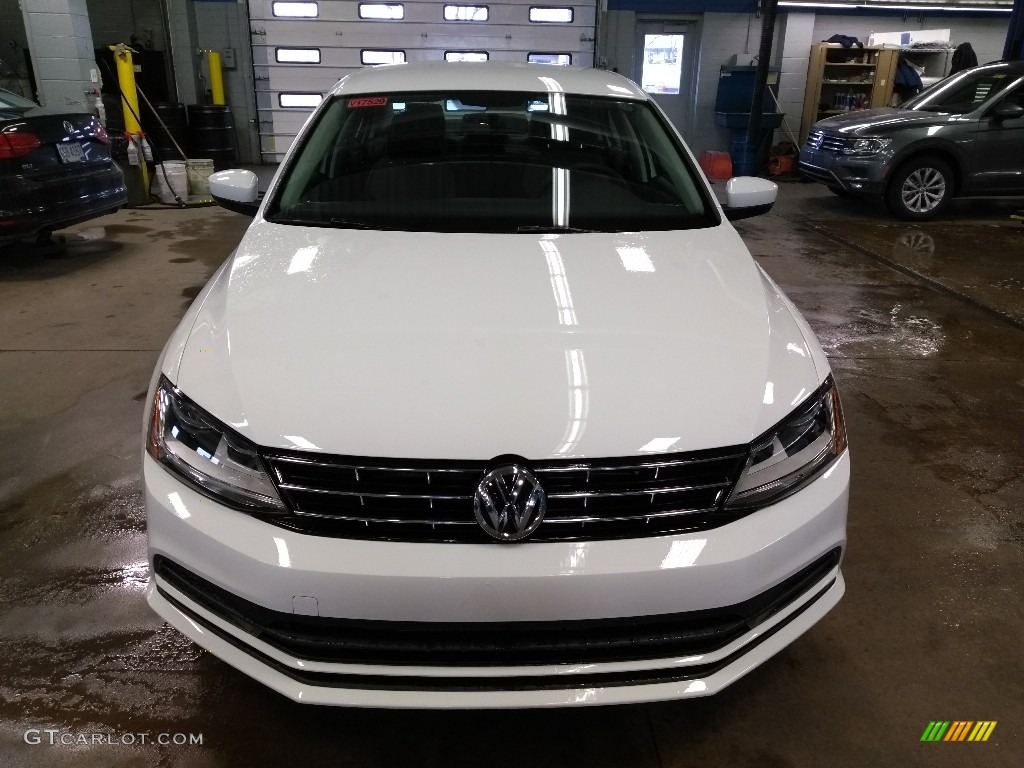 2018 Jetta S - Pure White / Black/Palladium Gray photo #2
