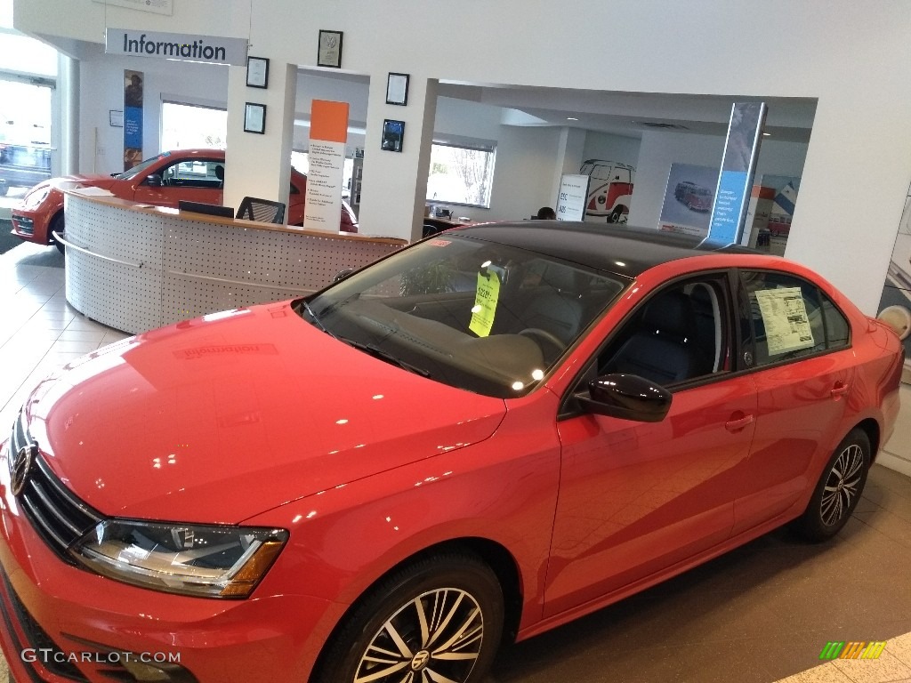 2018 Jetta Wolfsburg Edition - Tornado Red / Titan Black photo #1