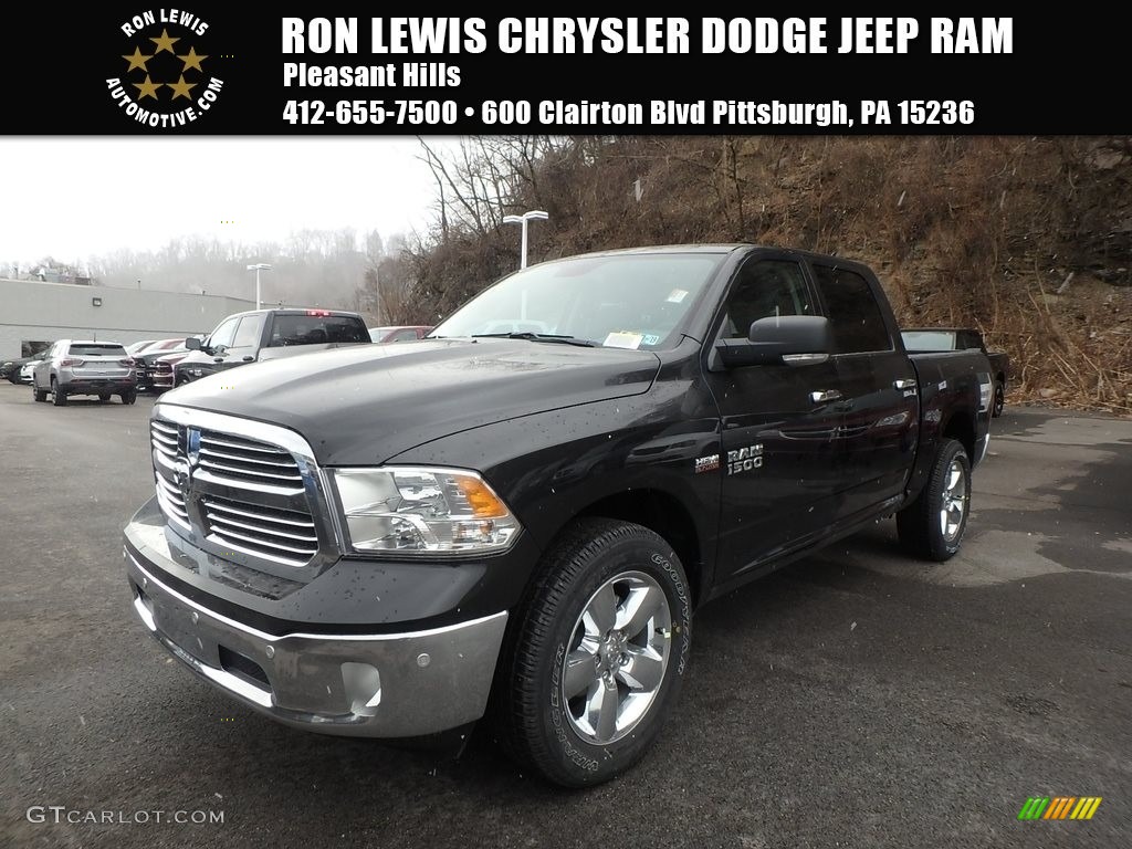2018 1500 Big Horn Crew Cab 4x4 - Brilliant Black Crystal Pearl / Black/Diesel Gray photo #1