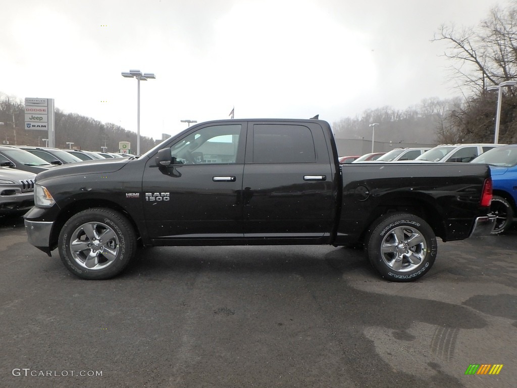 2018 1500 Big Horn Crew Cab 4x4 - Brilliant Black Crystal Pearl / Black/Diesel Gray photo #2