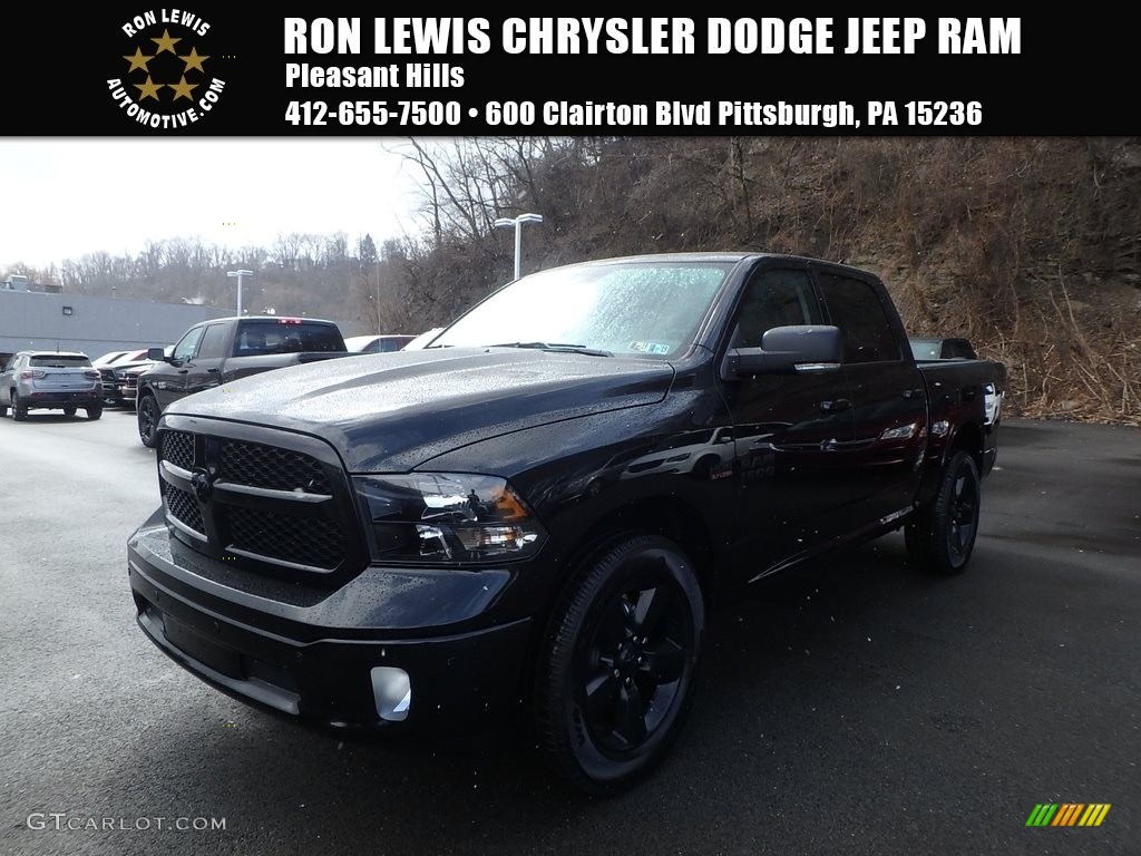 2018 1500 Big Horn Crew Cab 4x4 - Brilliant Black Crystal Pearl / Black/Diesel Gray photo #1