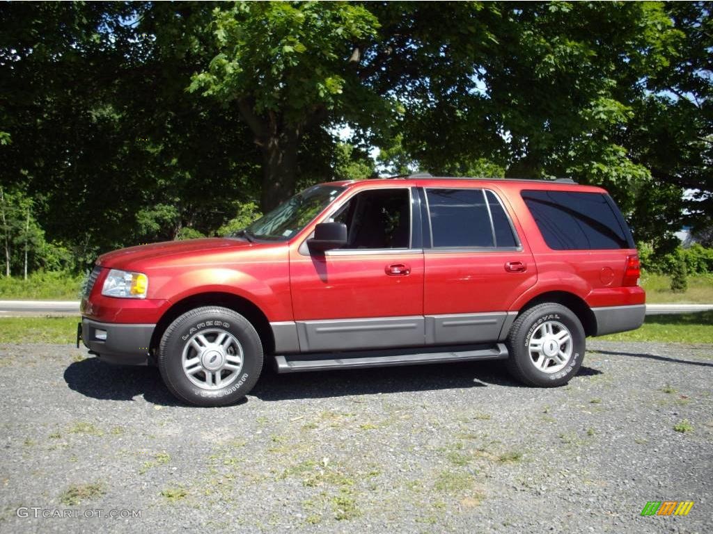 2003 Expedition XLT 4x4 - Laser Red Tinted Metallic / Flint Grey photo #2