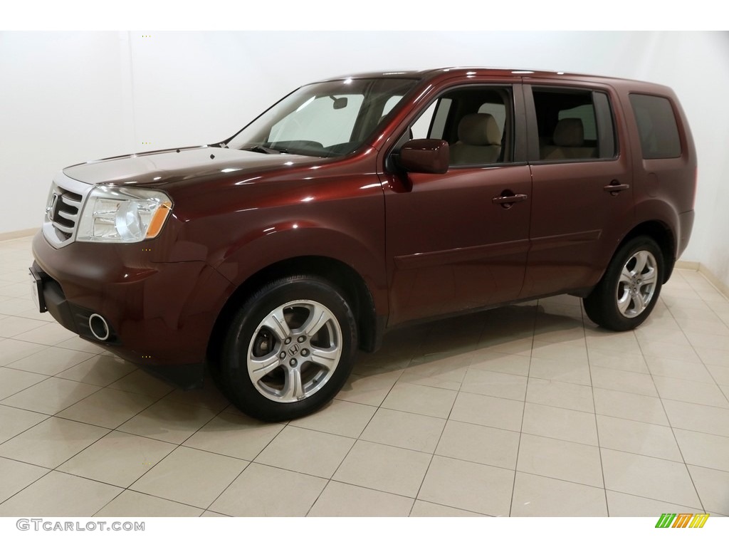 2012 Pilot EX 4WD - Dark Cherry Pearl II / Beige photo #3