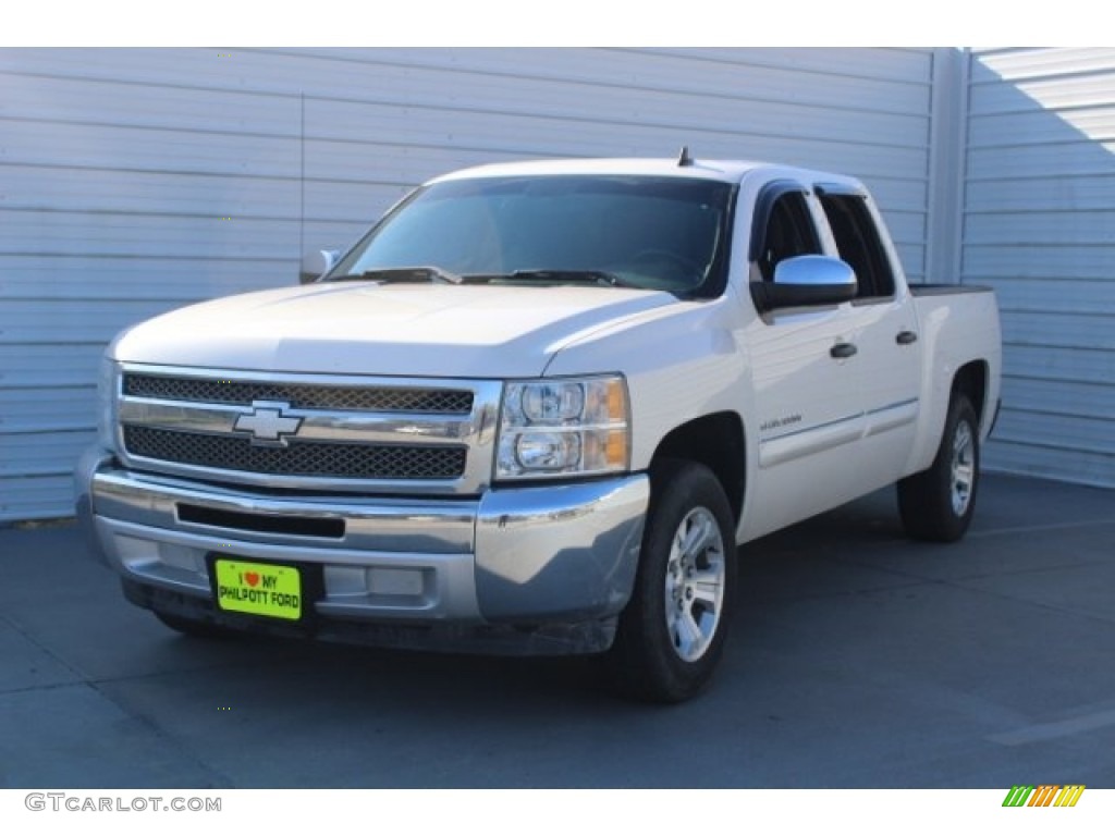 2013 Silverado 1500 LT Crew Cab - White Diamond Tricoat / Ebony photo #3