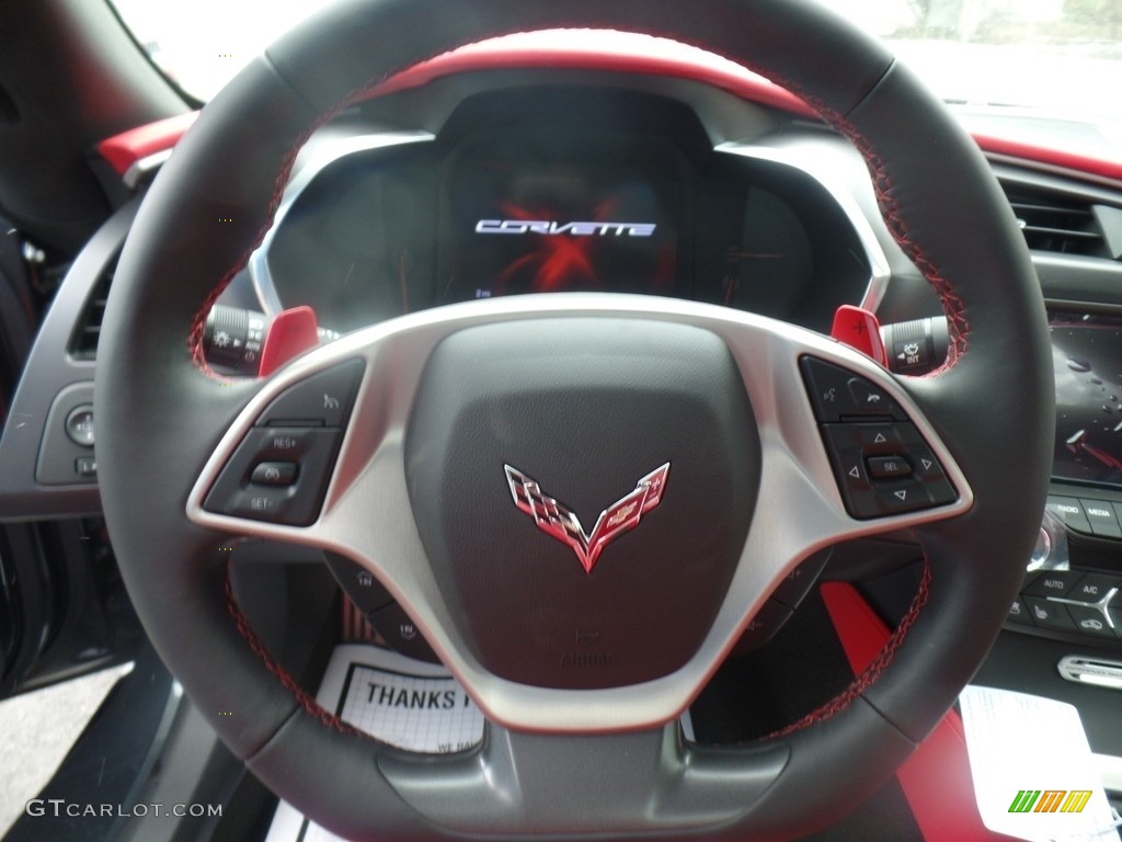 2019 Chevrolet Corvette Grand Sport Coupe Adrenaline Red Steering Wheel Photo #126022448