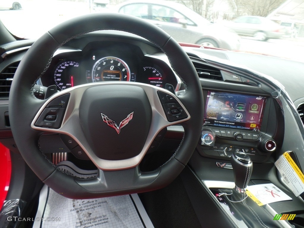 2019 Chevrolet Corvette Stingray Coupe Adrenaline Red Steering Wheel Photo #126023201
