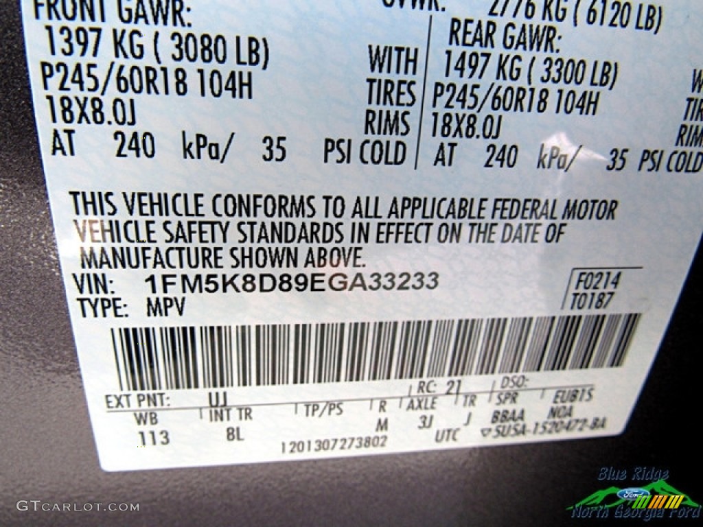 2014 Explorer XLT 4WD - Sterling Gray / Medium Light Stone photo #29