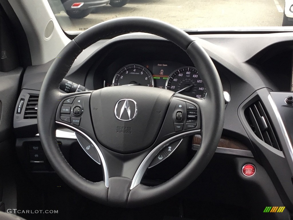 2018 Acura MDX Advance SH-AWD Ebony Steering Wheel Photo #126031049