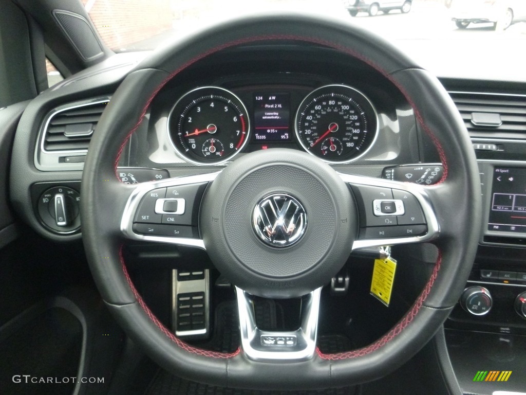 2017 Volkswagen Golf GTI 4-Door 2.0T S Titan Black Steering Wheel Photo #126031652
