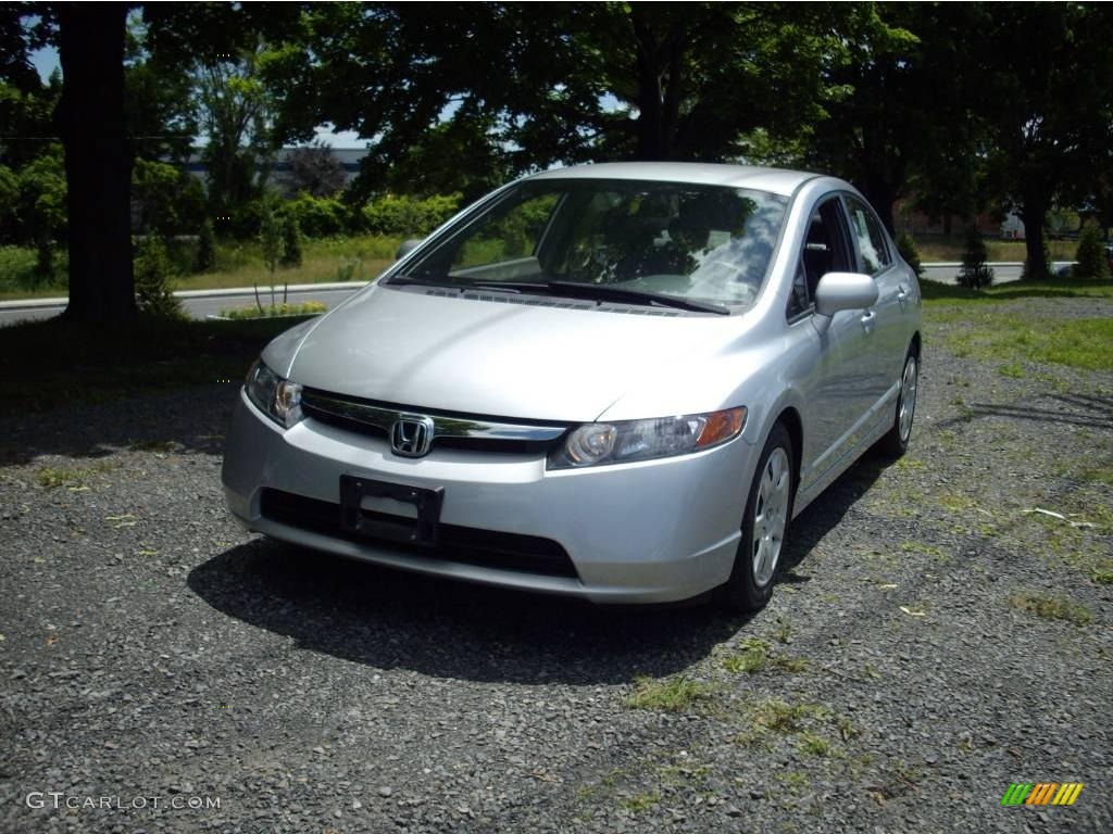 2007 Civic LX Sedan - Alabaster Silver Metallic / Gray photo #2