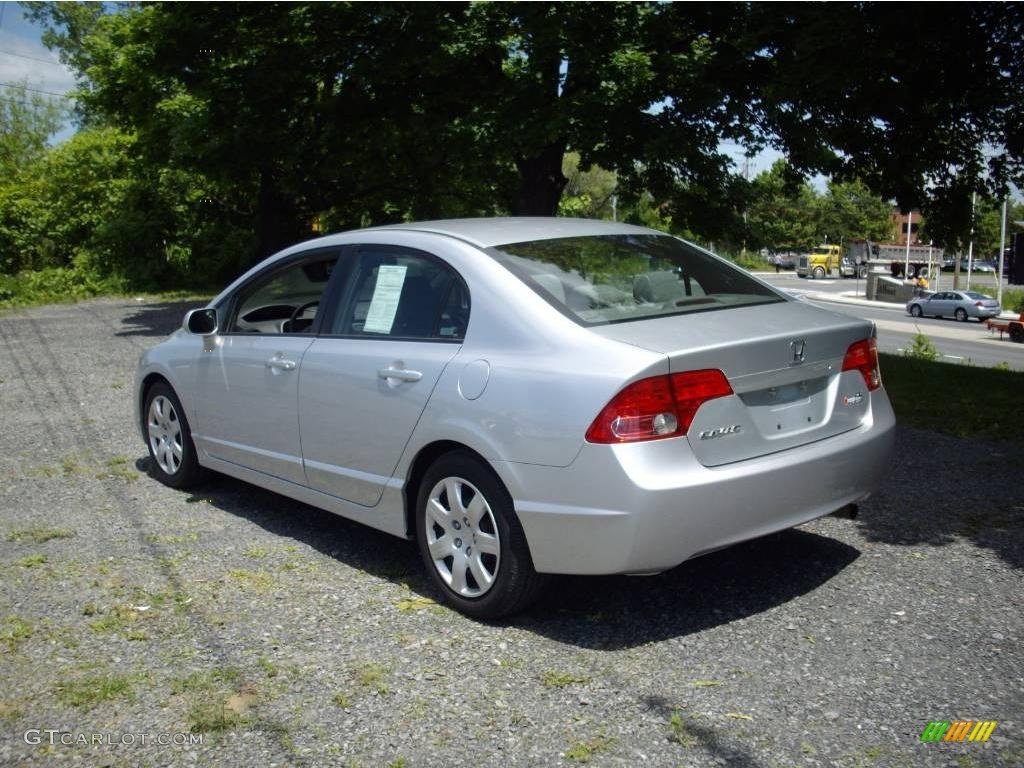 2007 Civic LX Sedan - Alabaster Silver Metallic / Gray photo #4