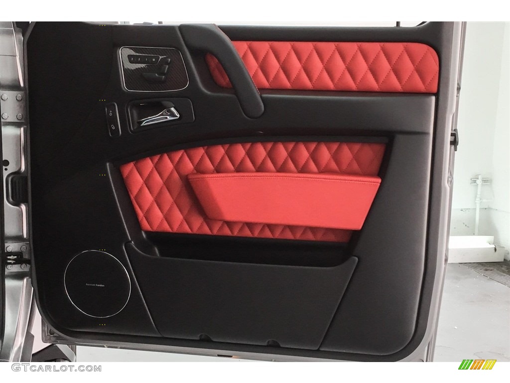2018 Mercedes-Benz G 65 AMG designo Classic Red Two-Tone Door Panel Photo #126034874