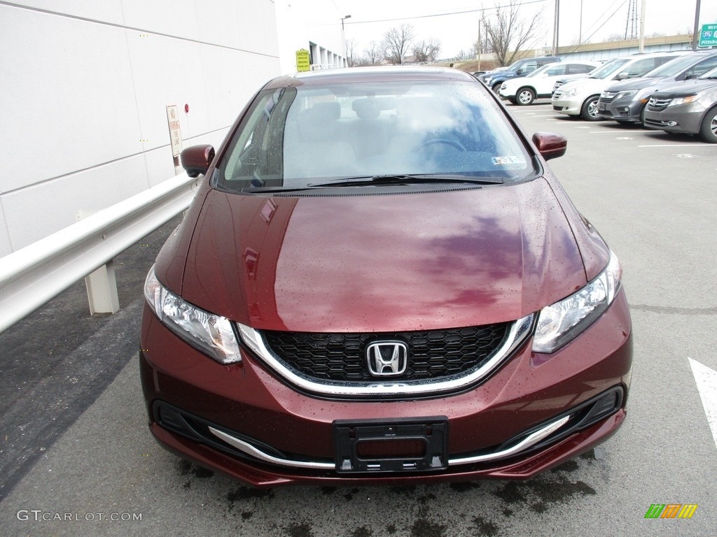 2015 Civic EX Sedan - Crimson Pearl / Gray photo #8