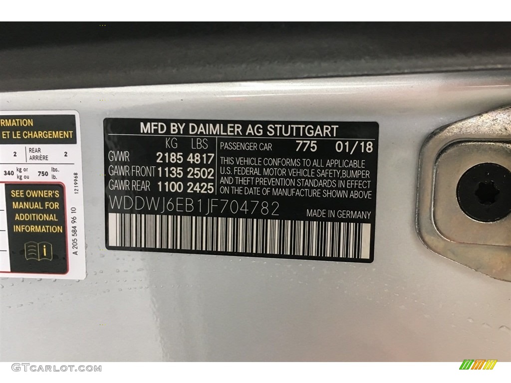 2018 C Color Code 775 for Iridium Silver Metallic Photo #126037727
