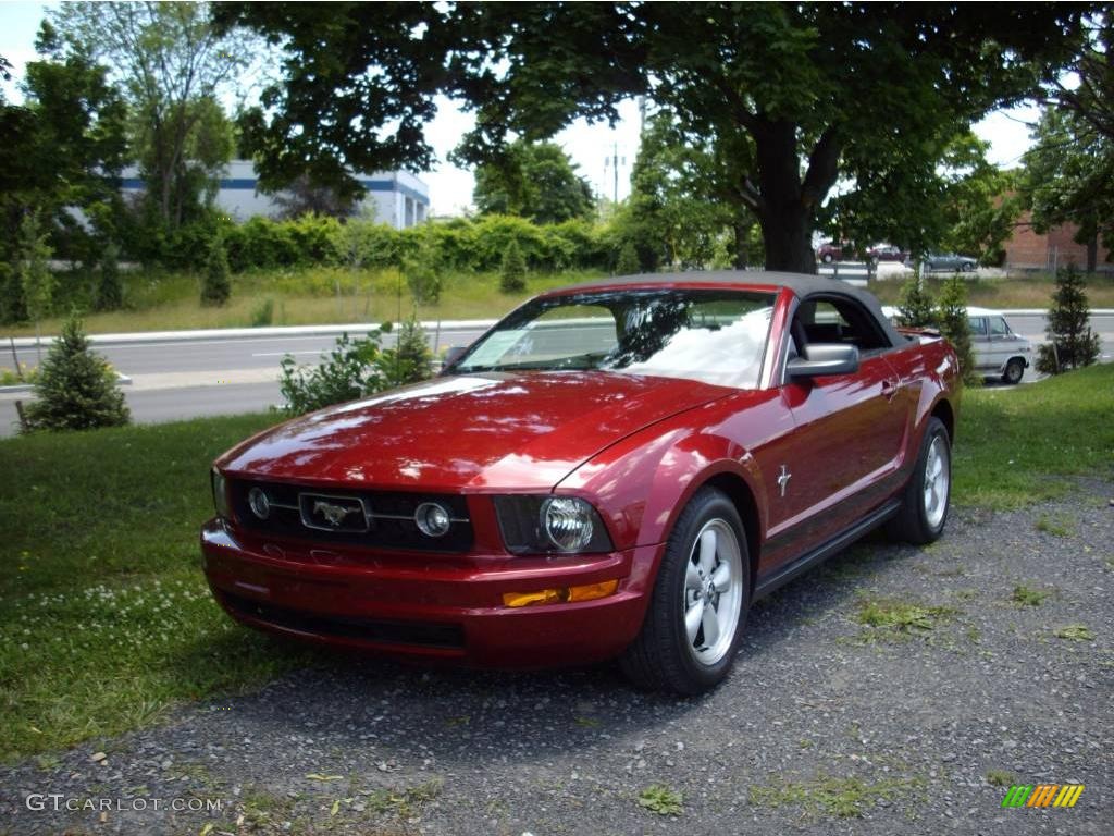 2007 Mustang V6 Premium Convertible - Redfire Metallic / Dark Charcoal photo #1