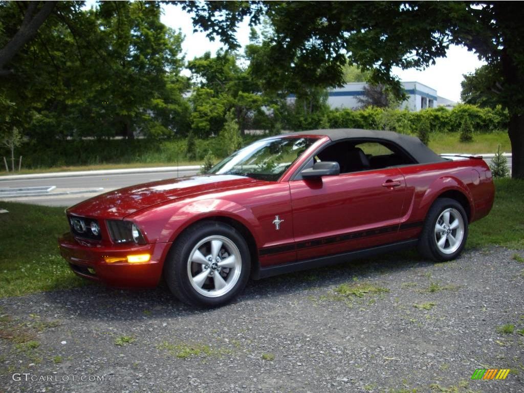 2007 Mustang V6 Premium Convertible - Redfire Metallic / Dark Charcoal photo #2